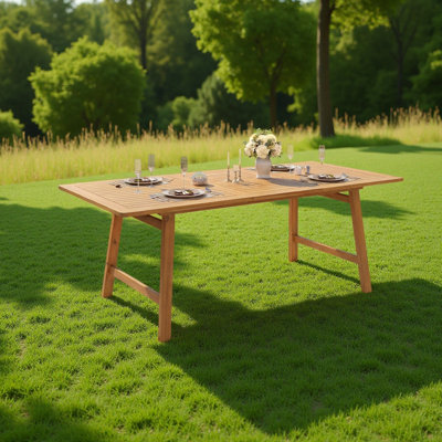 Table de salle à manger extensible d'extérieur en bois d'acacia, table de patio rectangulaire de 59 à 78,74 po avec plateau à lattes, table extensible en bois résistante aux intempéries pour la cour, le jardin et la terrasse