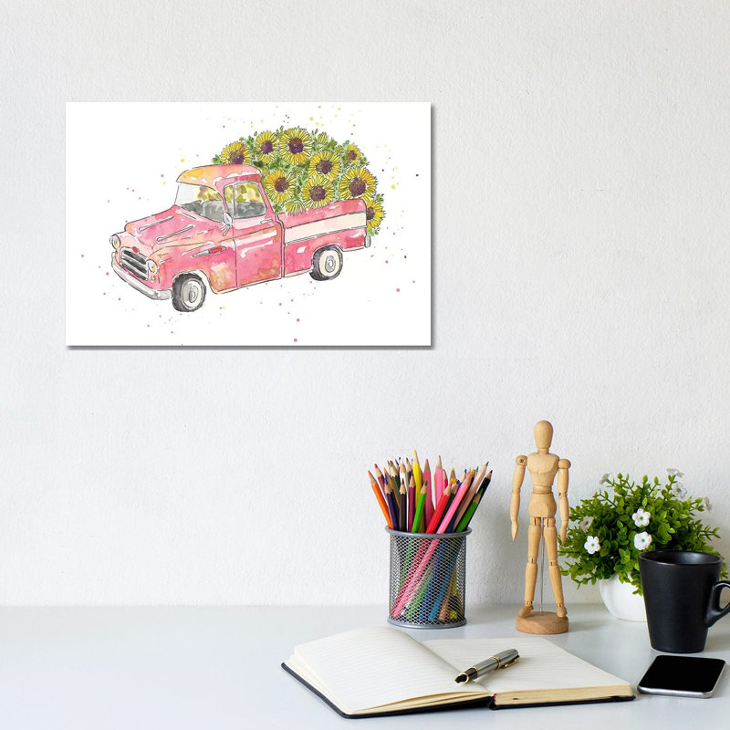 Flower Truck III by Catherine McGuire - Wrapped Canvas Print, 20.32 cm H x 30.48 cm W
