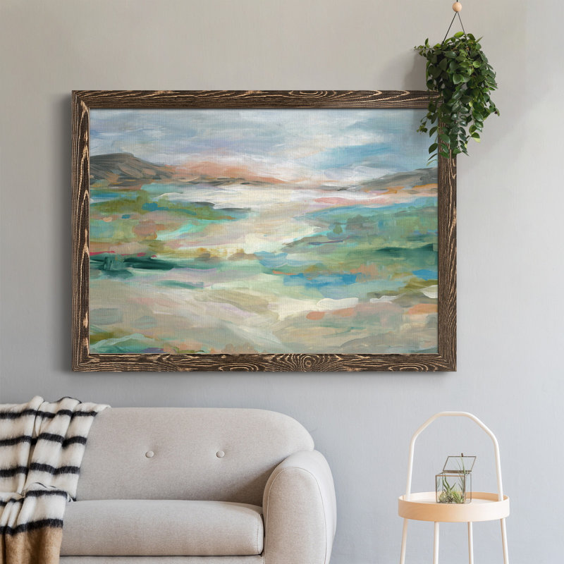 Vallée luxuriante - Peinture sur toile encadrée, Noyer, H 31,5 po x l 23,5 po x P 1,5 po