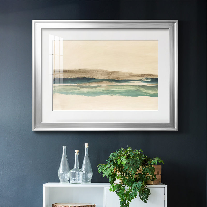 «Layered Horizon I», reproduction encadrée avec cadre biseauté et verre, Argent, H 15 po x l 21 po x P 1,5 po