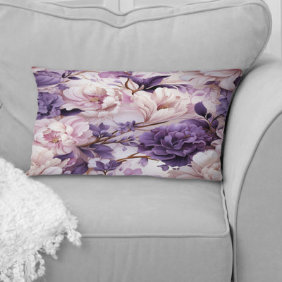 Ethereal Rococo Flourish Victorian Pattern XXV - Floral Printed Throw Pillow