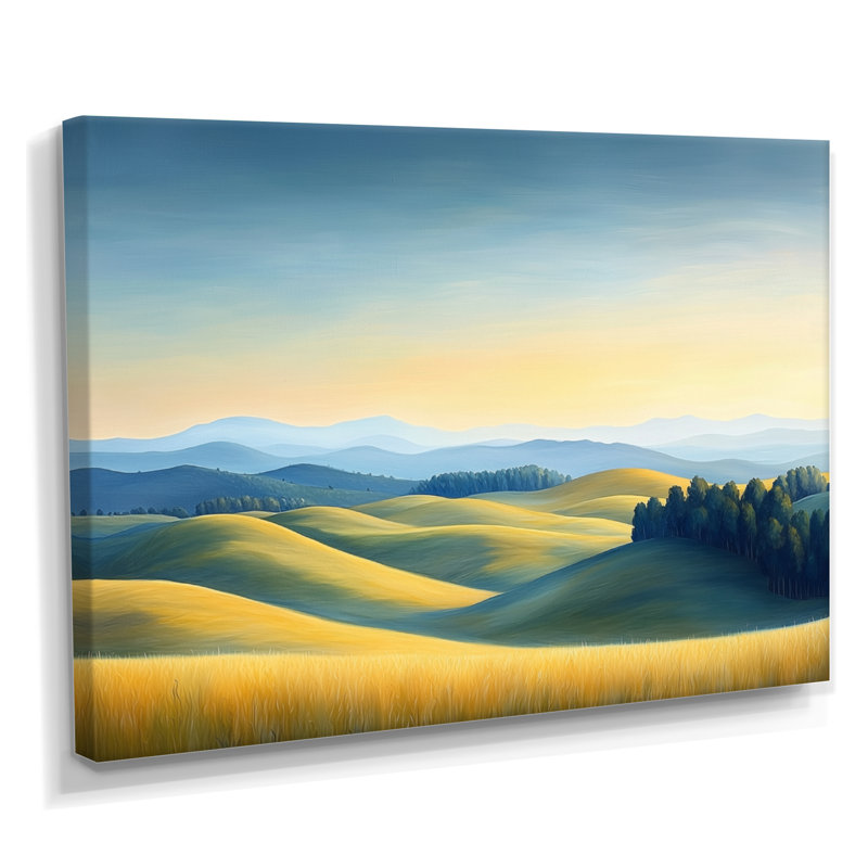 Art mural de campagne pour le salon, H 16 po x l 32 po, Toile tendue, Ne s’applique pas