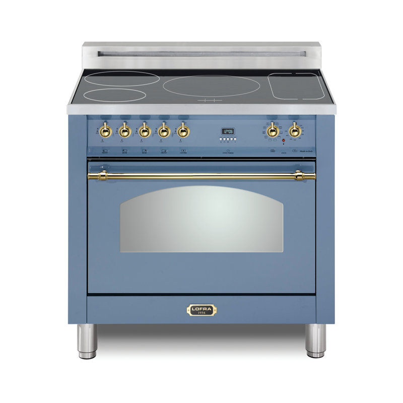 Cuisinière à induction Lofra Dolcevita série 36 pouces avec 5 éléments à induction, Lavande / laiton