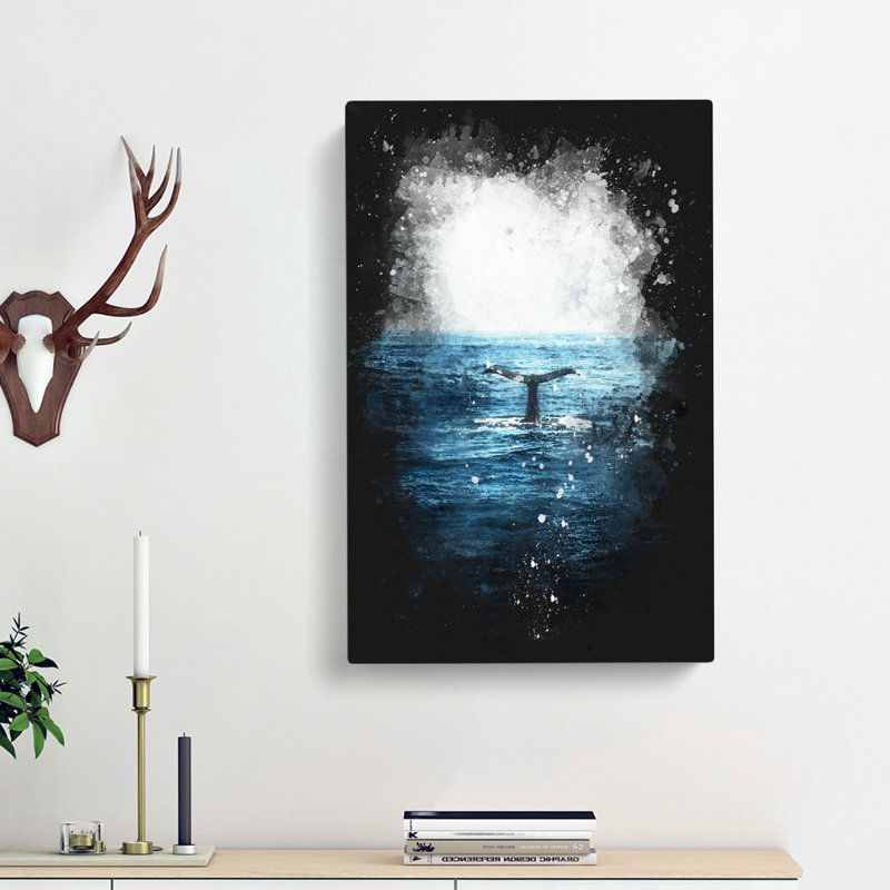 Blue Whale - Wrapped Canvas, 60cm H x 40cm W x 3cm D