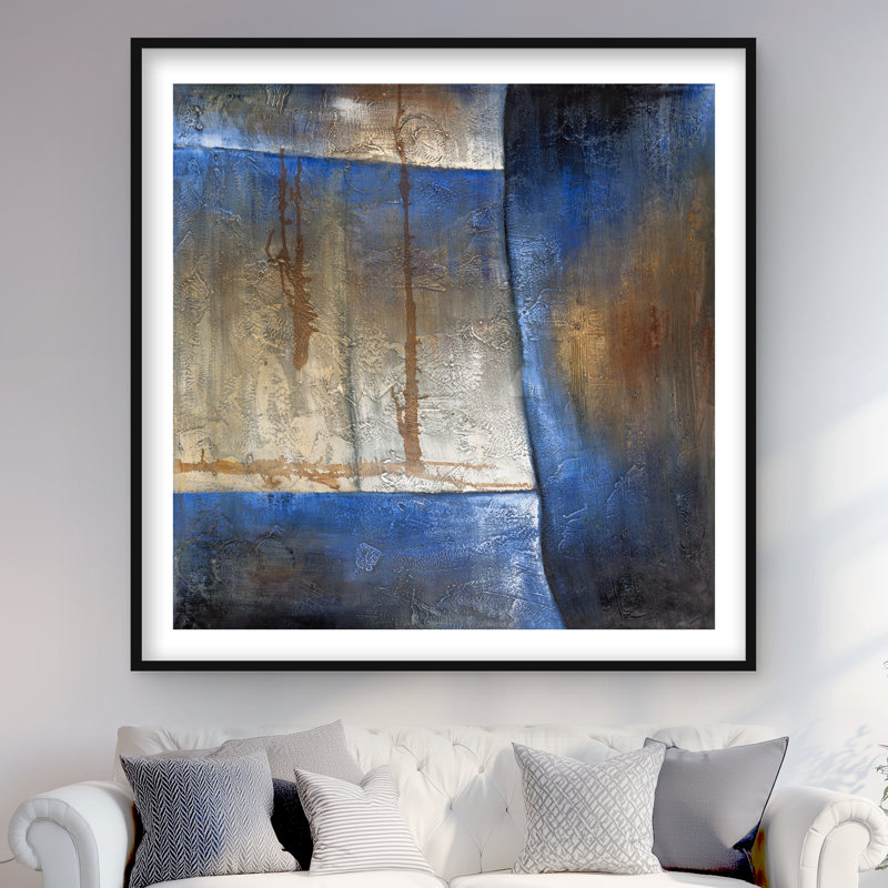 Bleu lumineux et forme bronze - impression de salon industriel