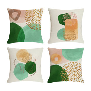 Pillow Case A Set Of 4, Mid-Century Modern Decoration Aesthetics Color Pillow Pillow Abstract Geometry Minimalist Pillowcase, Sofa Home Decoration