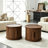 4-Piece Round Nesting Coffee Table Set with Sliding Door Storage
