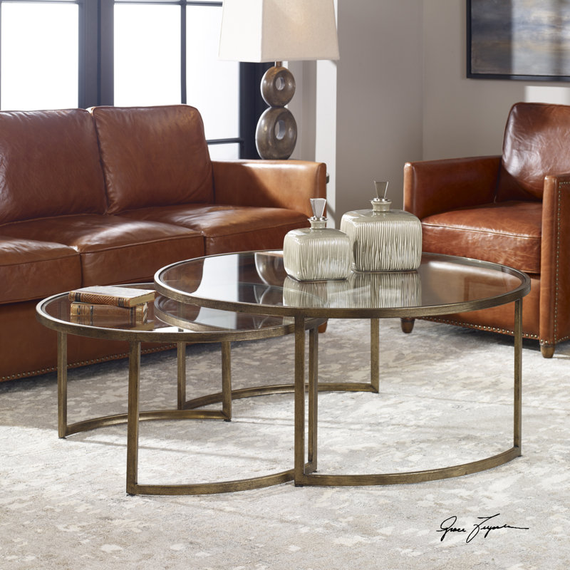 Lavi Glass Top Nesting Coffee Table
