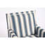 Chaise d'appoint de salon avec revêtement en lin rayé bleu et blanc, garniture cloutée de fauteuil rétro, confortable pour la pièce, confortable et durable