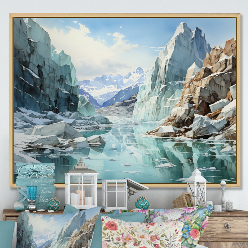 Berkleigh Glacier Glacial Symphony II - impression, H 30 po x l 40 po x P 1,5 po, Cadre naturel flottant