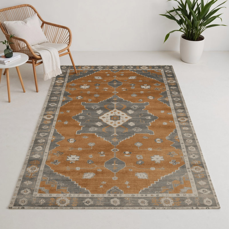 Tapis intérieur et extérieur brun Overdyed