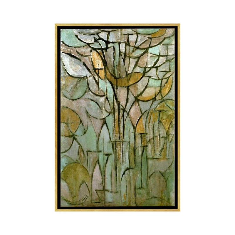 « tree, 1912 » par piet mondrian-print, Toile encadrée d'or, H 26 po x l 18 po x 1,5 po