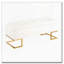Banc de rangement contemporain avec structure en acier doré et velours blanc
