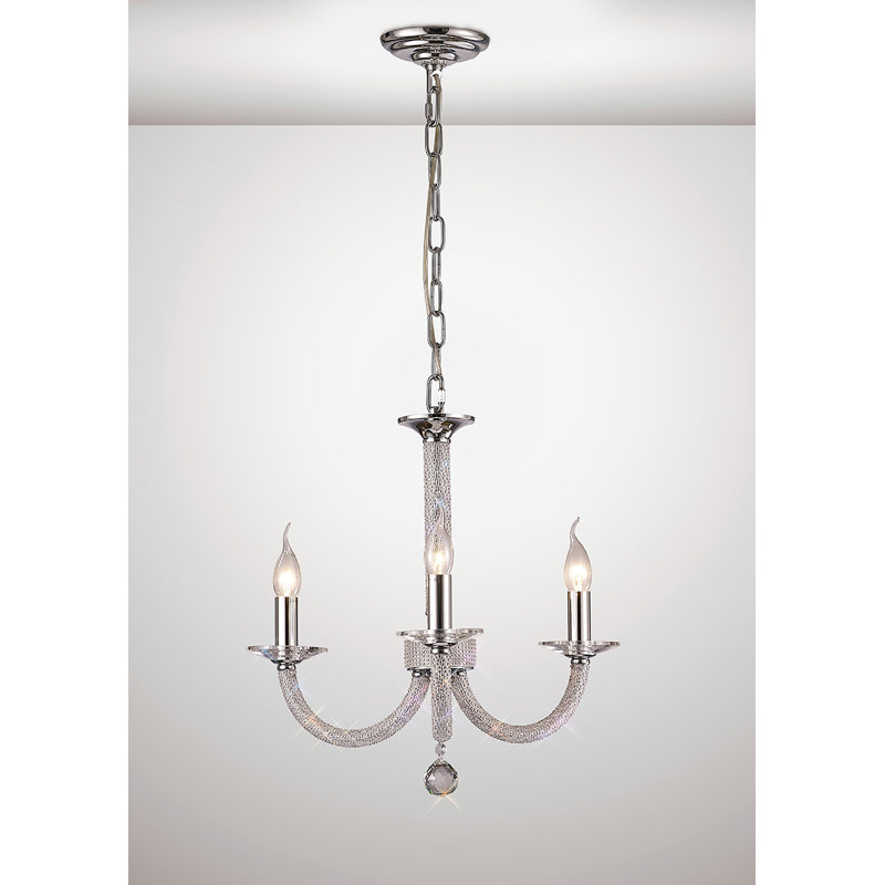 Gelnett 3 - Light Candle Style Chandelier, Polished Chrome