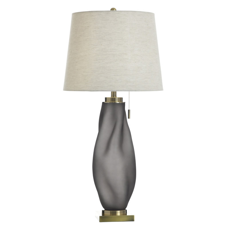 Lampe de table Smoke Milk Glass - Fumée Izmir - Abat-jour blanc