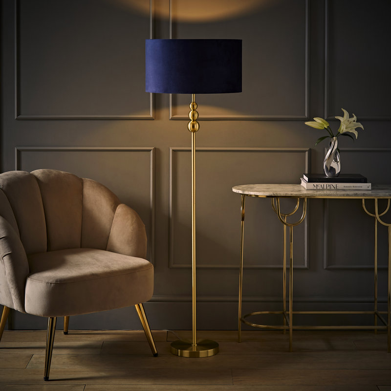 Randalia 145cm Traditional Floor Lamp, Black, Forest Green