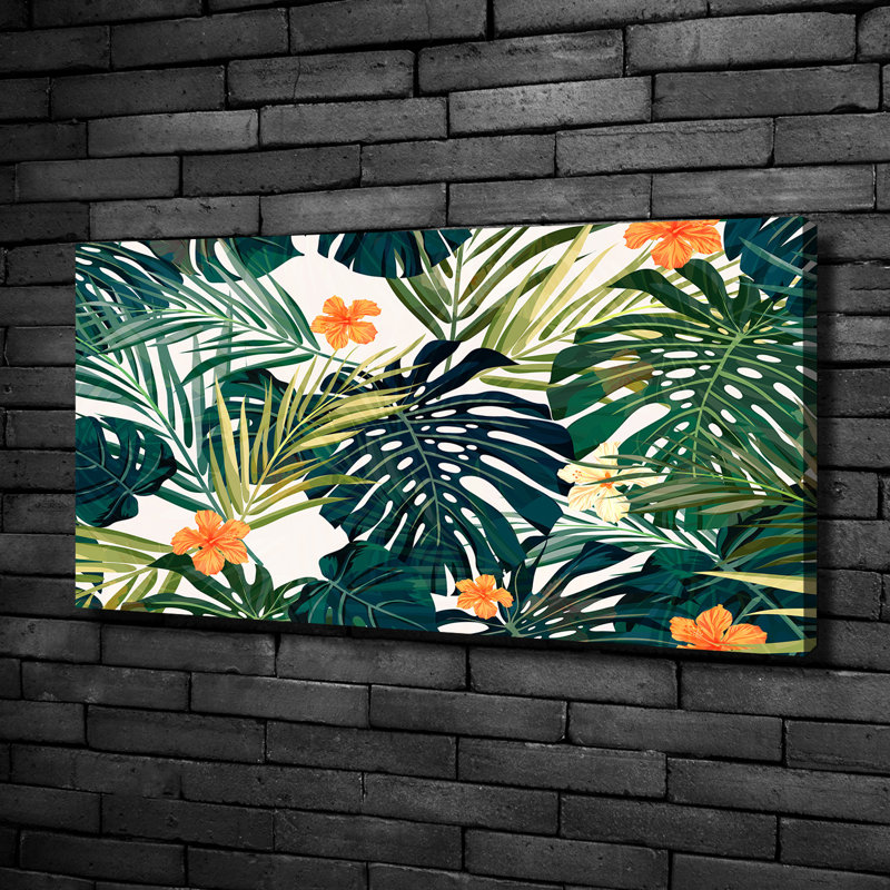 Tropical Leaves - No Frame Print on Canvas