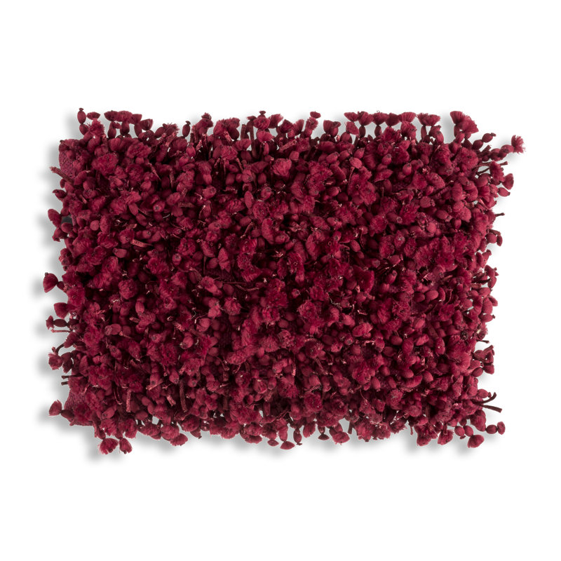 Cloud9 Aiden Red Shaggy Decorative Pillow Cozy Plush, Red
