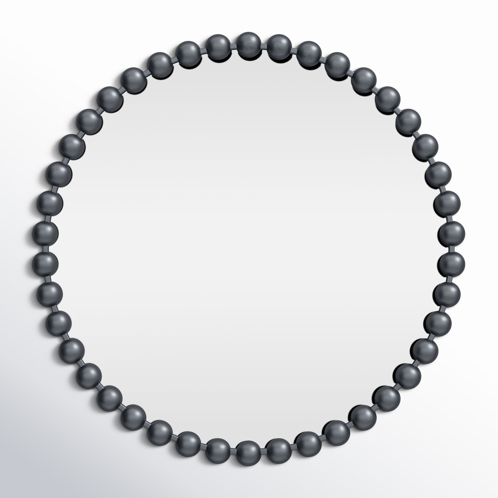 Marlowe Beaded Round Metal Wall Mirror, 36" x 36", Black