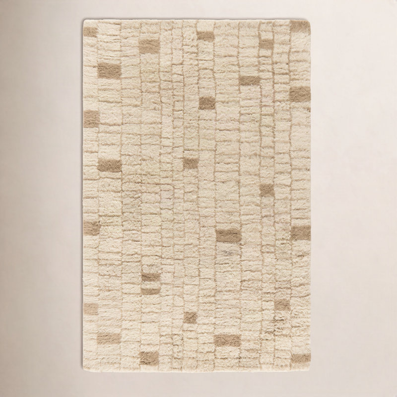 Anemone Geometric Wool Shag Rug, Rectangle 8' x 10'
