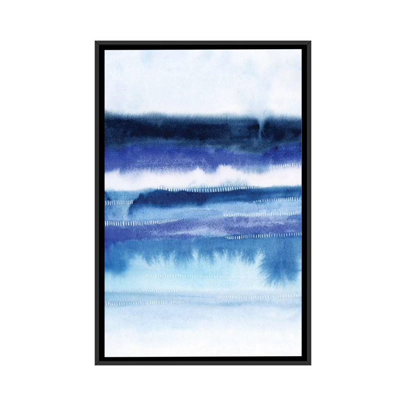 "Shorebreak Abstract II", reproduction d'art sur toile, H 48 po x l 32 po x P 1,5 po, Toile avec cadre noir