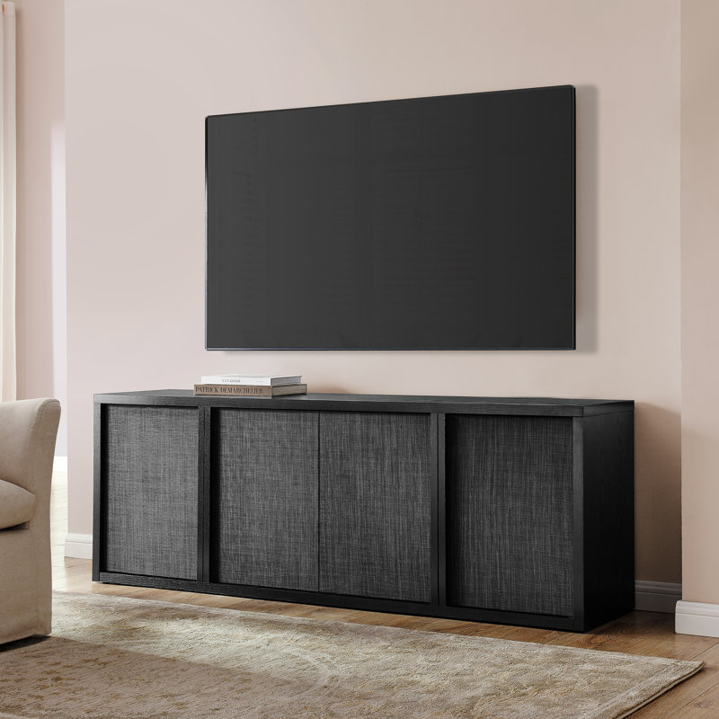 Kai Rectangular TV Stand for TV's up to 75" in Black Grain, Espresso Wood