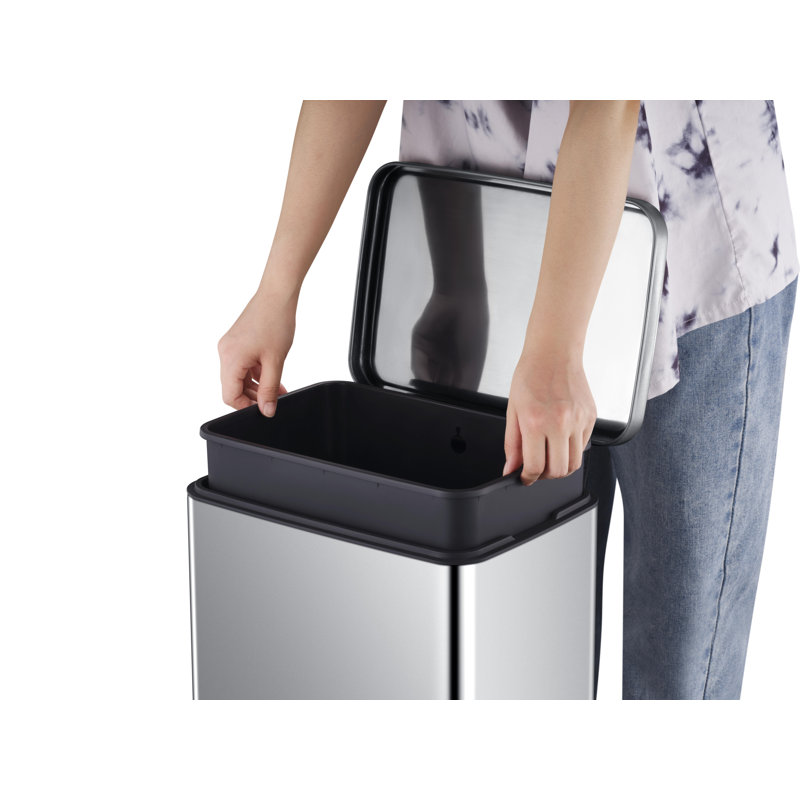 Stainless Steel Step On Kitchen Trash Can, 50, 64.5" H x 42.8" W x 37" D