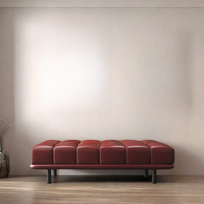 Tabouret de banquette en cuir