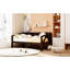 Lit de jour simple - Usage multiple pour la chambre à coucher et le salon, pieds en pin massif, support dense, chambre à coucher fonctionnelle de taille compacte, matériau en bois, rangement triangulaire-99582796-99582793