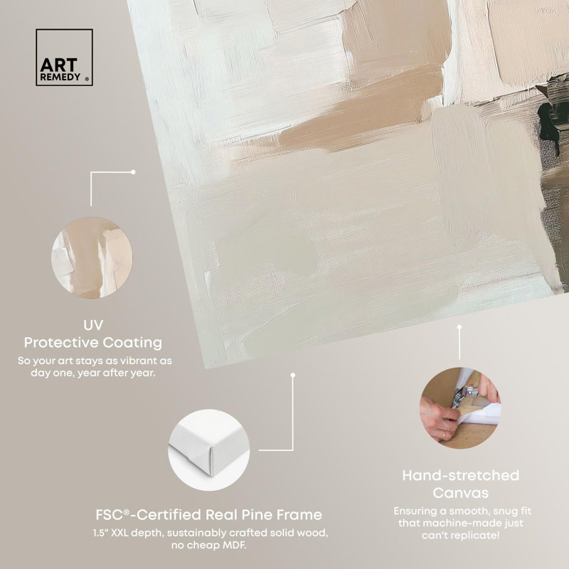 Toile pâle texturée «Silence II Neutral Boho» par Art Remedy, H 36 po x l 30 po, Toile tendue