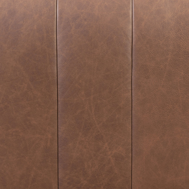 Canapé en cuir italien Canale, 86" W, Brun caramel