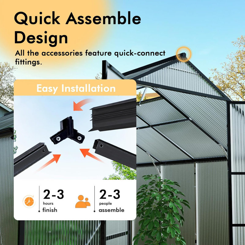Greenhouse For Outdoors, Large Walk In Greenhouse Kit And Winter Garden Planting, Enhanced Aluminum Green Houses For Outside Withstands Strong Wind Or Snow To Protect Vegetables Or Plants