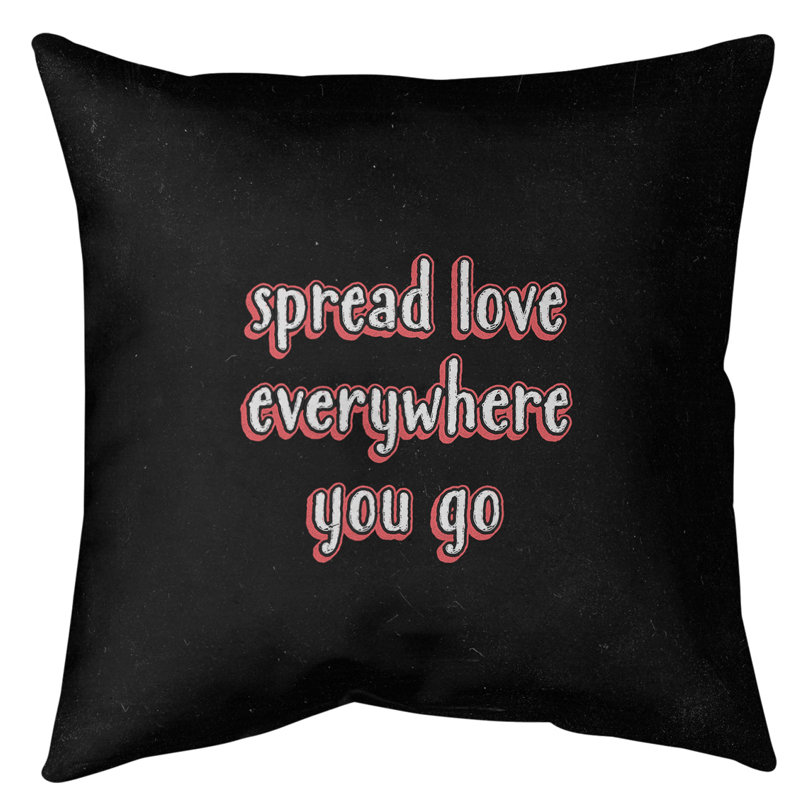 Coussin de sol à motif d’amour spread, 40 po x 40 po, Rouge