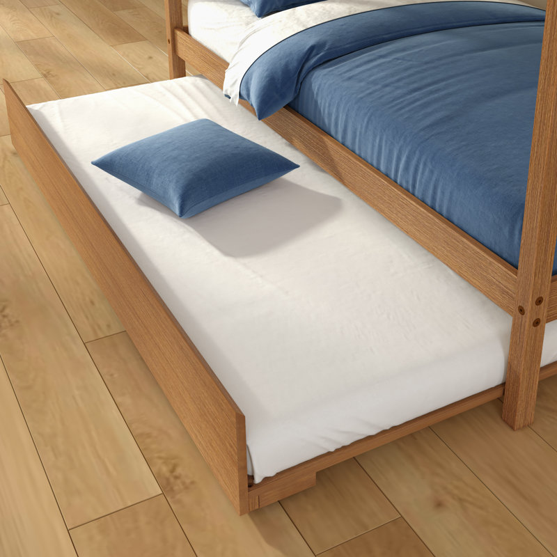 Lit superposé avec lit gigogne Bear, Oak Embossed Pecan, Twin/Twin