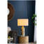 Lampe de table cylindrique dorée et blanche D15x25,5 "avec abat-jour tambour (assemblage de l'abat-jour requis)