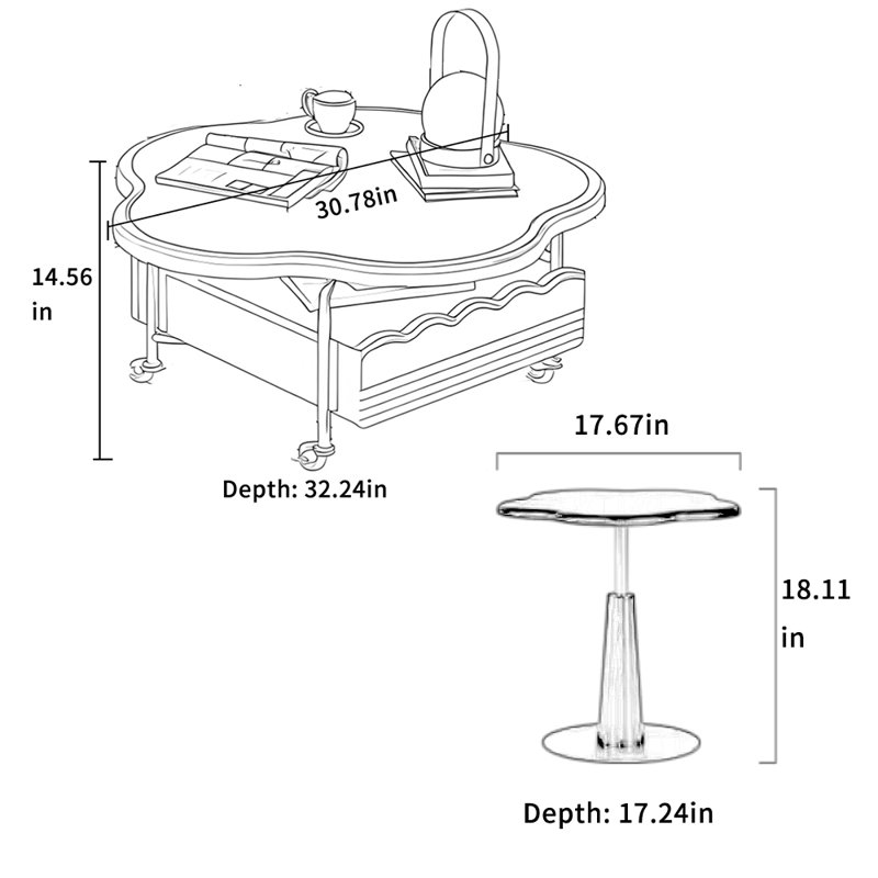 Movable Cloud-Shaped Coffee Table