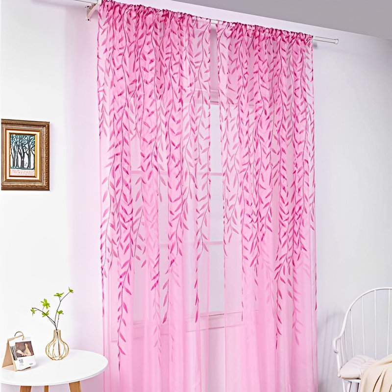 Dmarko Sheer Curtain Single Panel, Purple, 39.4" W x 106" L