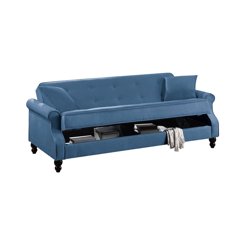 Réglable avec rangement caché en velours bleu: 2, dossier en velours mi-ferme 2 et rangement: moelleux moderne