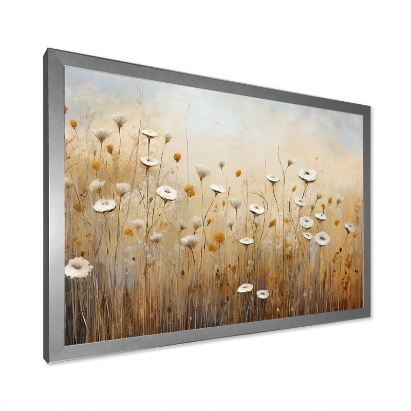 Minimalisme prairie magique III sur toile, H 24 po x l 32 po x P 1 po, Cadre simple argenté
