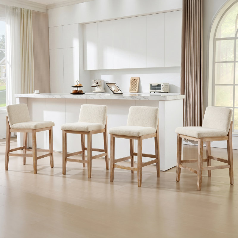 Tabouret de bar Albia Modern Farmhouse, Gland, Beige