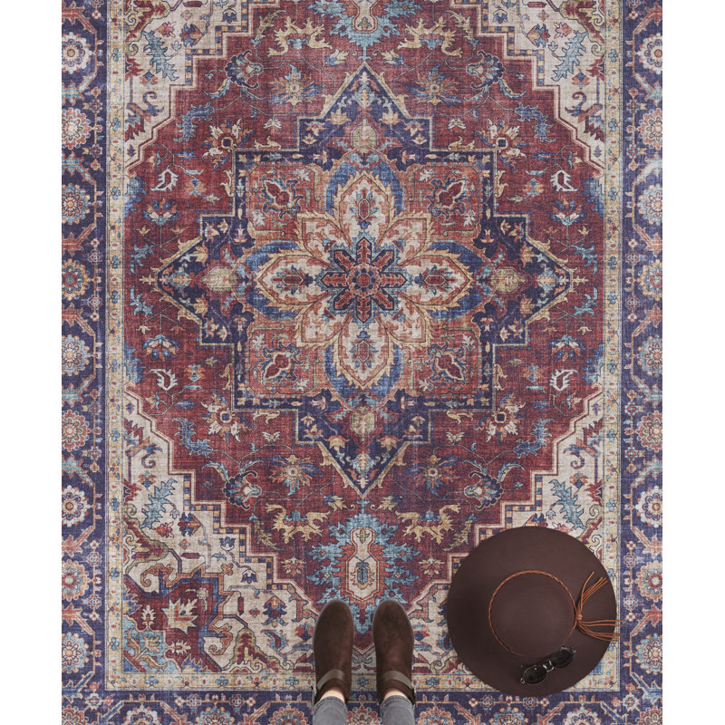 Anthea Tufted Plum Red Rug, Rectangle 200 x 290cm
