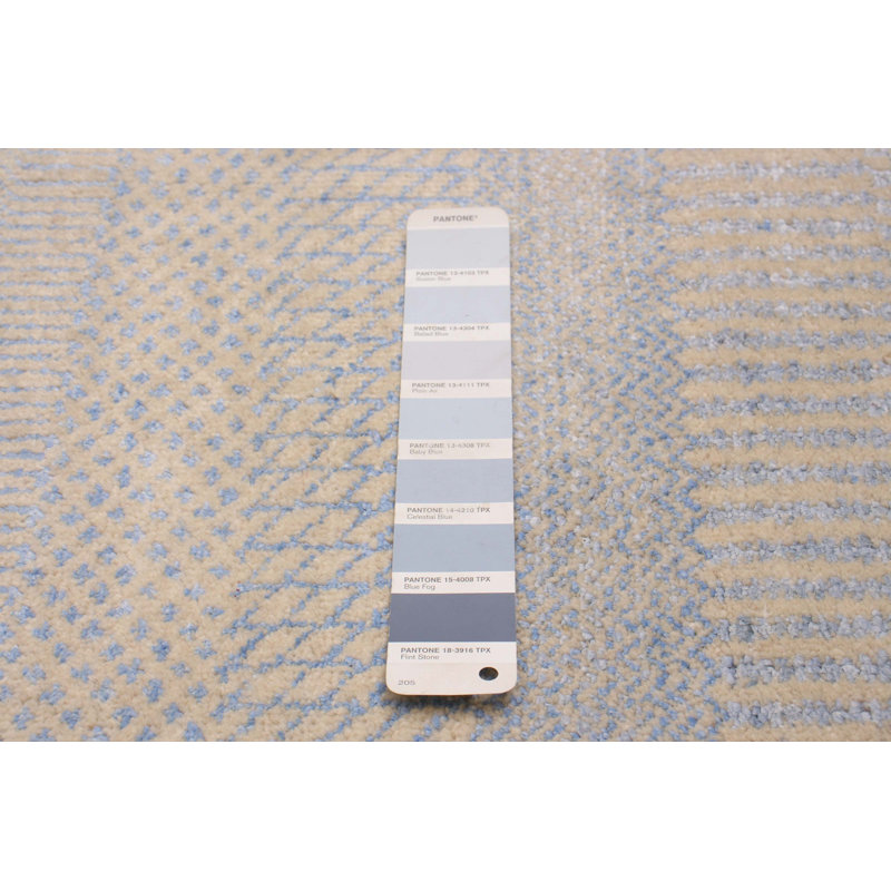Tapis bleu nouvel âge en laine 3 pi x 5 pi 1 po Ostadar