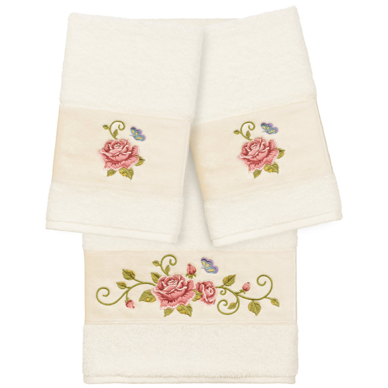 Rebecca 3 Piece Turkish Cotton Towel Set, Cream