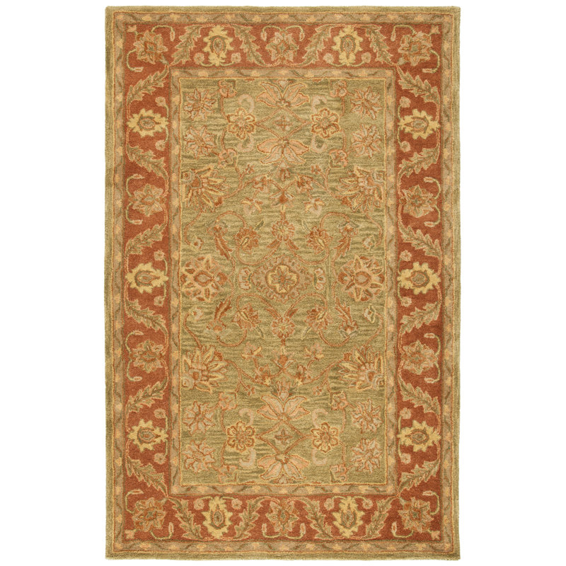 Santoyo Hand Tufted Wool Floral Rug, Rectangle 11' x 15'