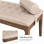 Banc de lit capitonné en similicuir, banc de chambre rembourré avec traversin et pieds en bois robuste