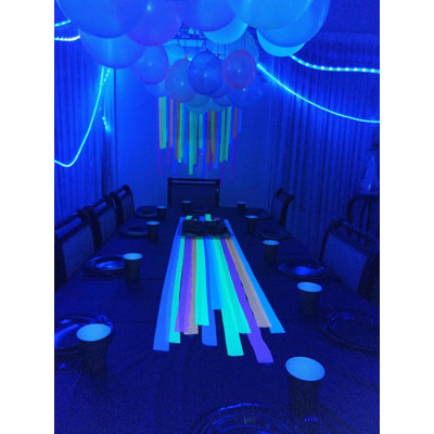 24 Ft LED 10MM Diameter UV Black Light Rope Light with 144 LEDs, IP65 Waterproof, Indoor & Outdoor Party Decor