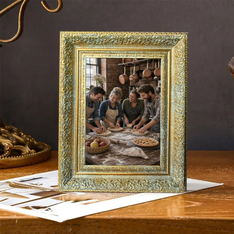 Cadre de table avec style mural, Antique Gold, 3, 8" W x 10" H