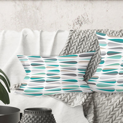 Retro Abstract Drops - Mid-Century ModernPrinted Throw Pillow
