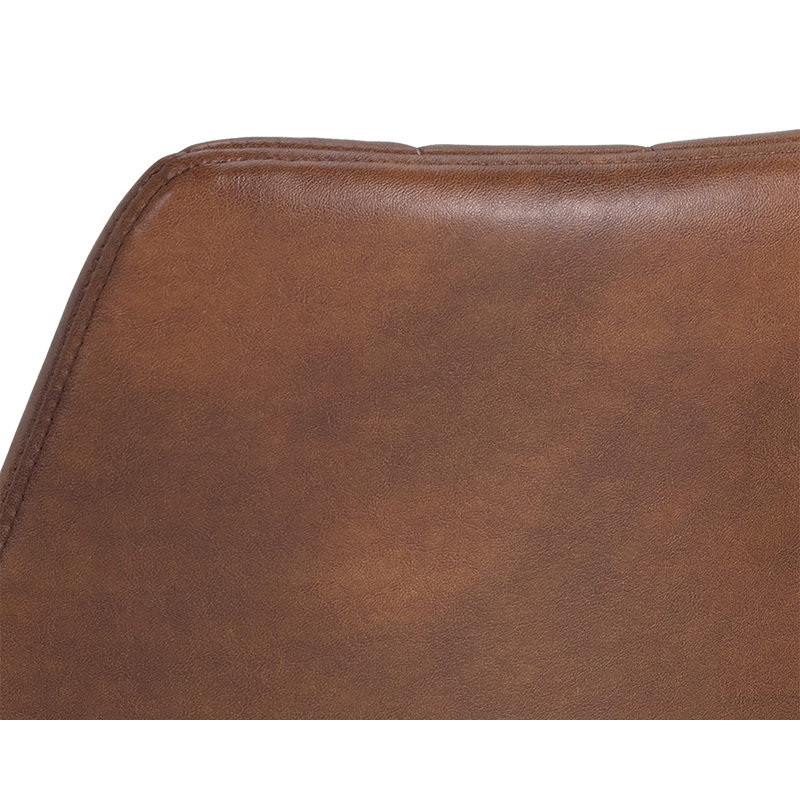 Upholstered Dining Chair, Tan Faux Leather