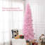 Sapin de Noël artificiel mince de 8 pi de hauteur avec lumières douces 811 branches de sapin réalistes, rose